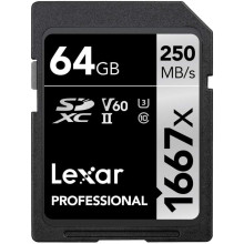 Lexar 64GB Professional 1667x UHS-II SDXC Memory Card