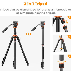 K&F Concept Tripod K234A7+FH-03