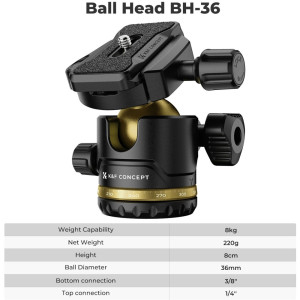 K&F Concept Tripod K234A3+BH-36