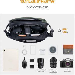 K&F Concept Camera Sling Bag KF13.157V3 10L Green