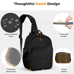 K&F Concept Camera Crossbody Shoulder Backpack KF13.171 5L Black