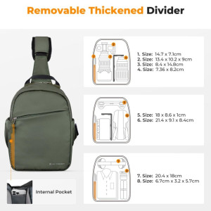 K&F Concept Camera Crossbody Shoulder Backpack KF13.171V2 5L Green