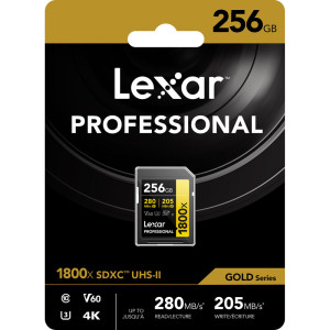 Lexar 256GB Professional 1800x UHS-II SDXC Memory Card