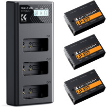 Pre-Owned K&F Concept 3-Pack LP-E17 Battery and 3-Slot LCD Charger